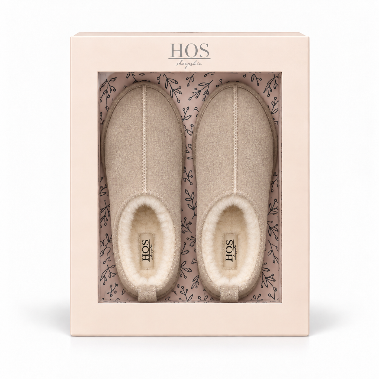 HOS Sheepskin PIXIE Womens Full Slippers Stone