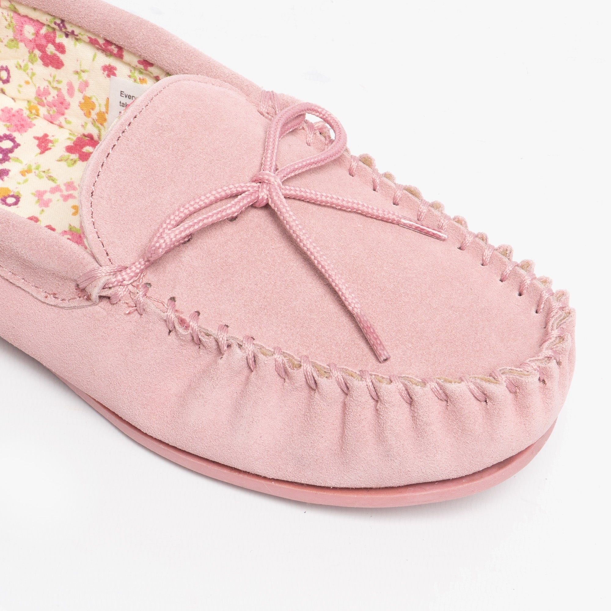 Mokkers LILY Womens Suede Moccasin Slippers Pink | House Of Slippers