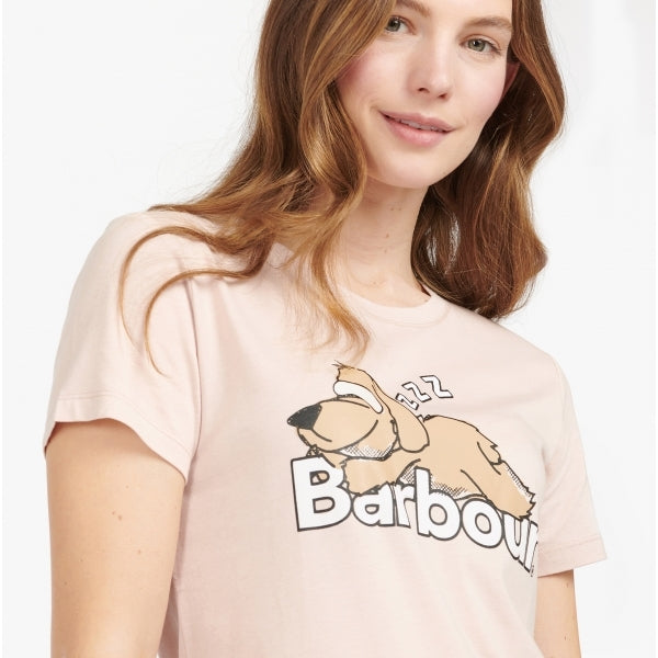 Barbour NELLIE Womens Cotton Blend TShirt Light Pink House Of Slippers