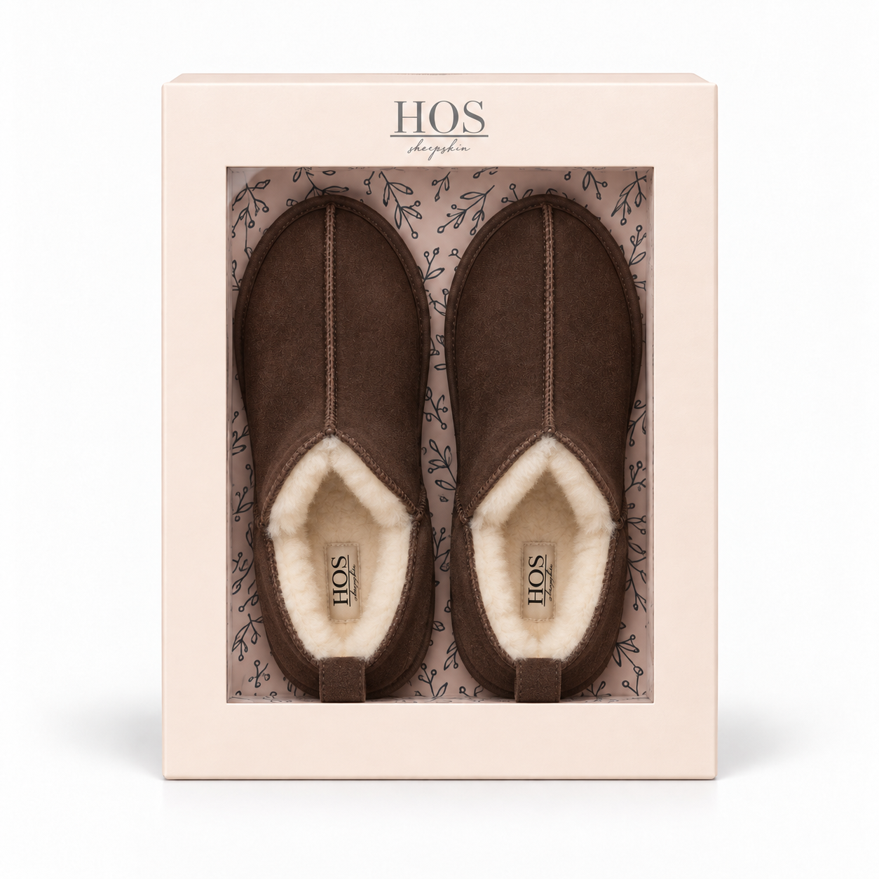 HOS Sheepskin TIA Womens Slipper Boots Espresso