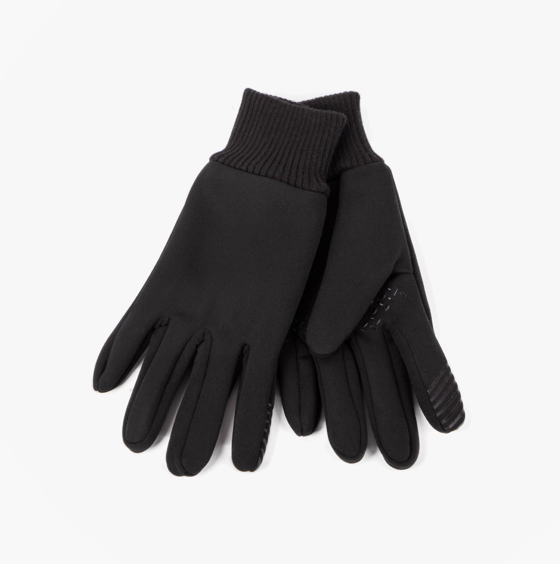 THERMAL DOUBLE LINED KNITTED Mens Touchscreen Gloves Black