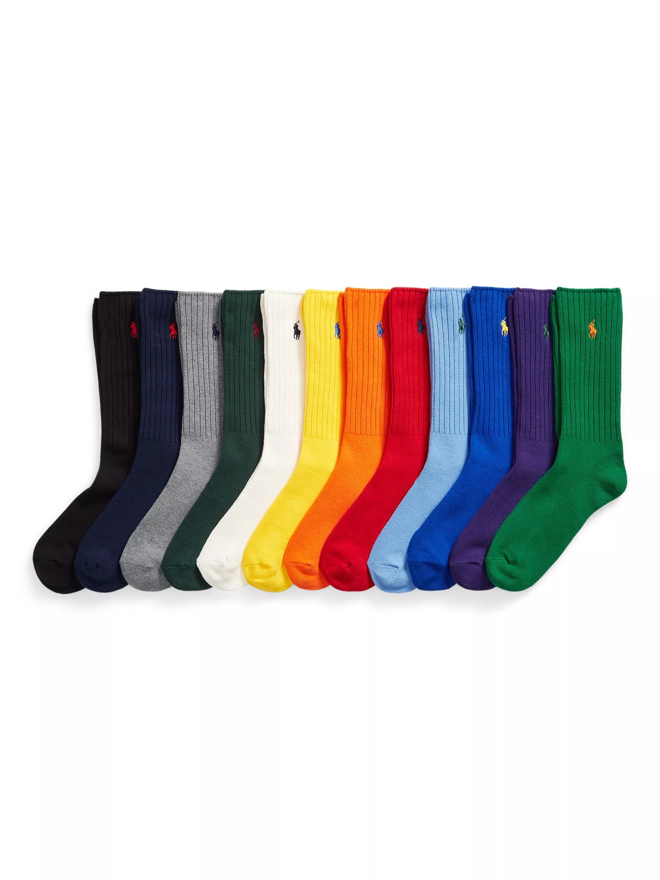 Polo Ralph Lauren CLASSIC CREW Mens Socks Multi 12 Pack