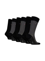 Tommy Hilfiger 6 Pack Giftbox Birdeye Mens Crew Socks Black