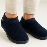 Totes Isotoner POPCORN FULL BACK BOOTIE SLIPPER Womens Full Slippers Navy