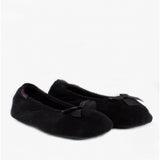 Totes Isotoner TERRY BALLERINA SLIPPERS Womens Full Slippers Black