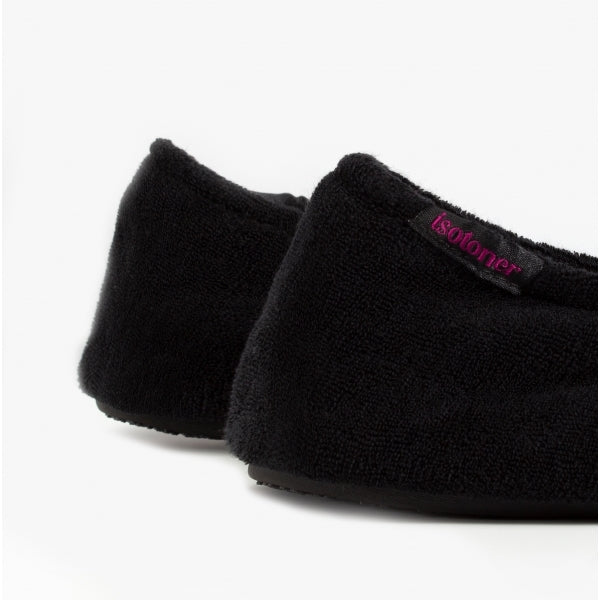Totes Isotoner TERRY BALLERINA SLIPPERS Womens Full Slippers Black