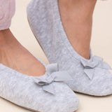Totes Isotoner TERRY BALLERINA SLIPPERS Womens Full Slippers Grey