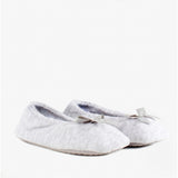 Totes Isotoner TERRY BALLERINA SLIPPERS Womens Full Slippers Grey