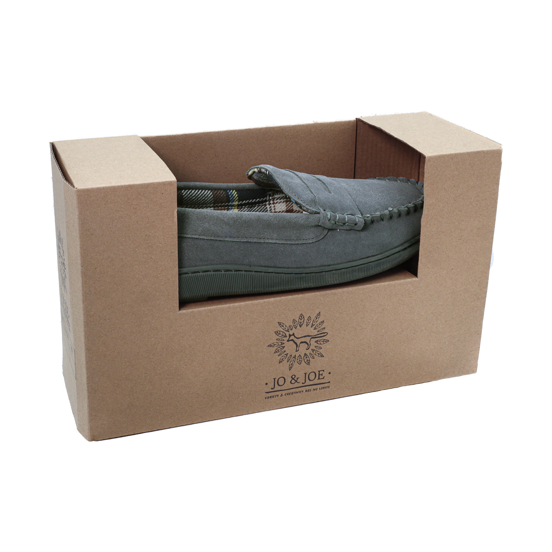 Jo & Joe BEAMSLEY Mens Moccasins Grey