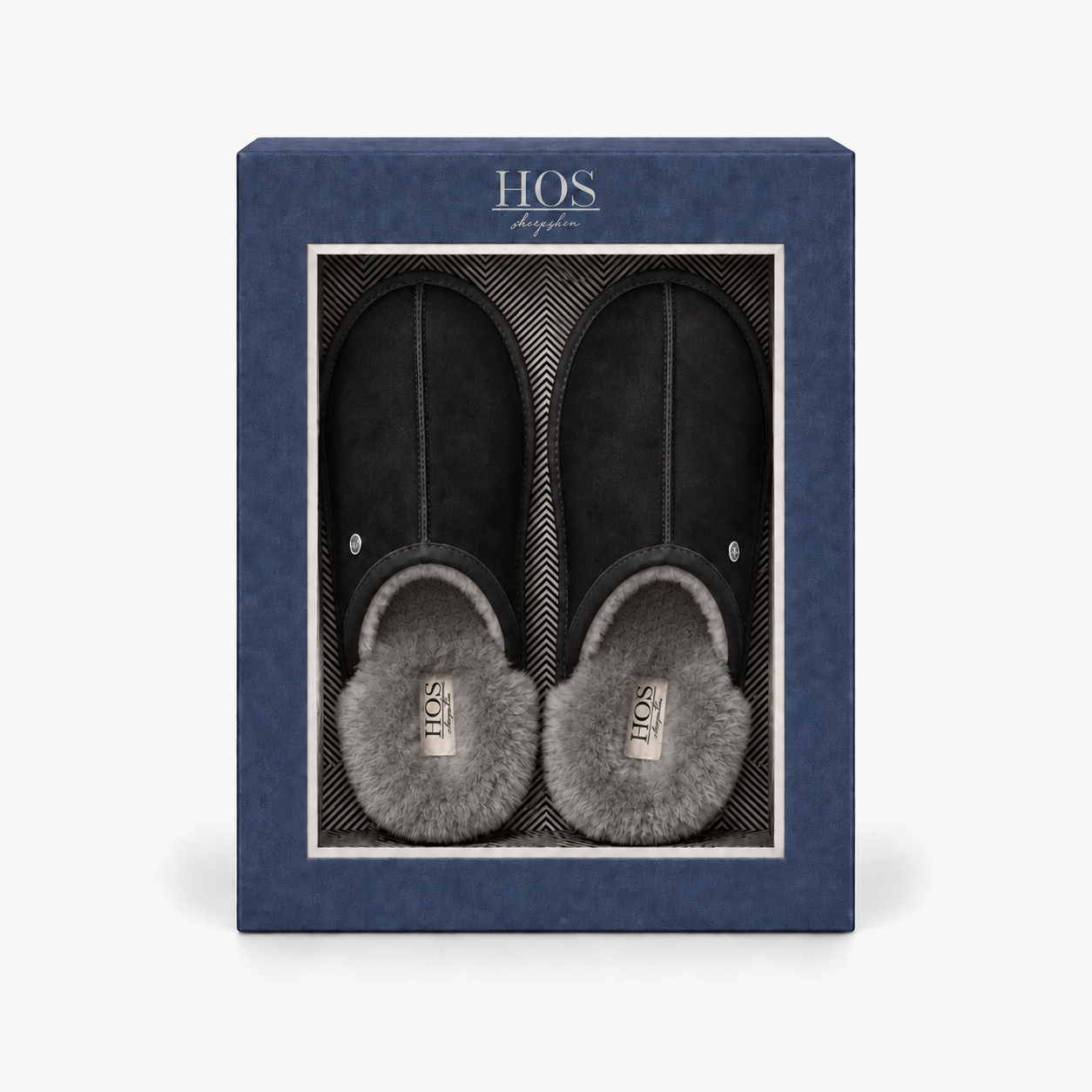 HOS Sheepskin EDWIN Mens Mules Black