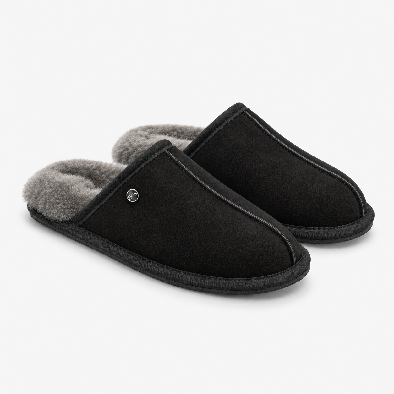 HOS Sheepskin EDWIN Mens Mules Black