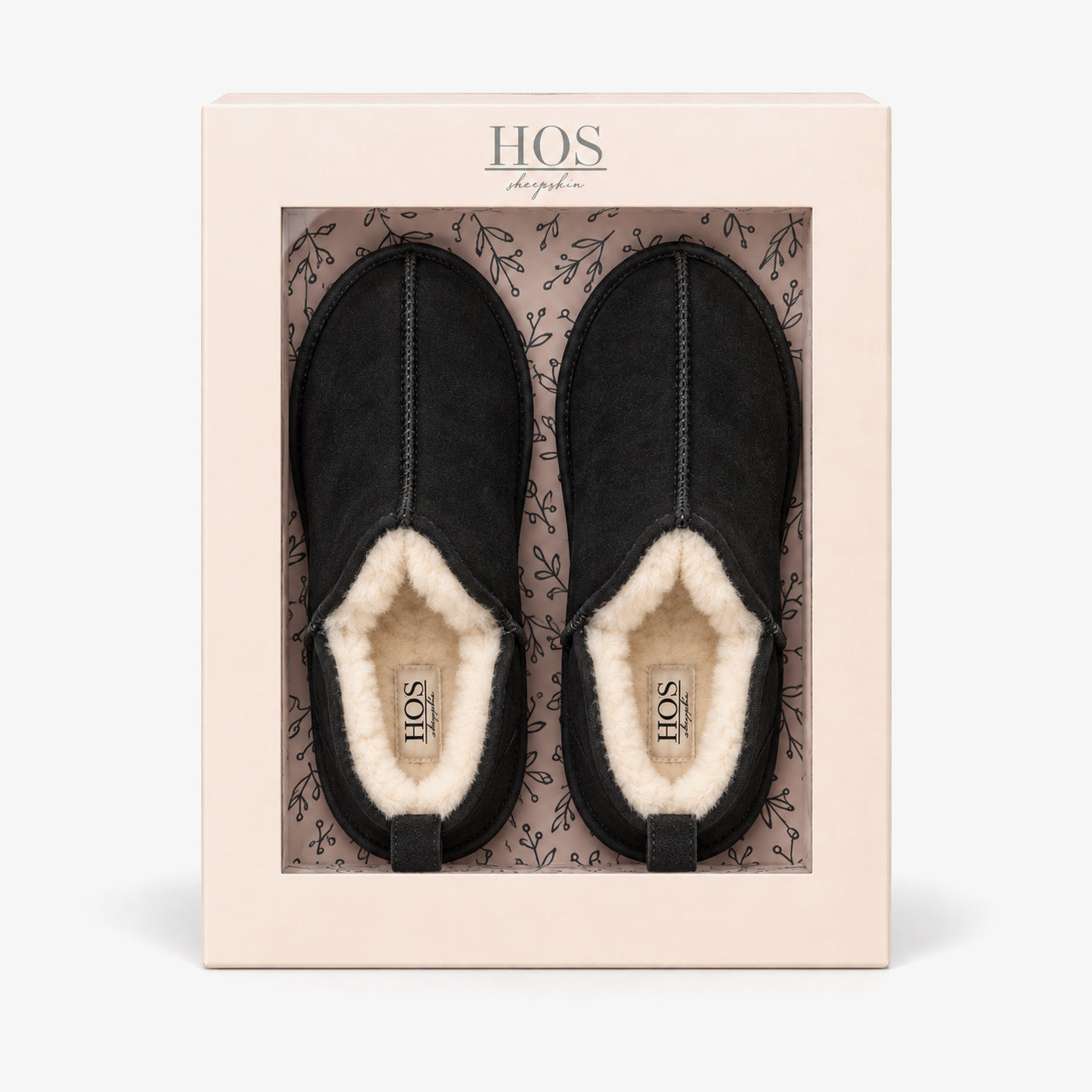 HOS Sheepskin TIA Womens Slipper Boots Black