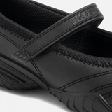 Skechers 81264L/BLK VELOCITY POUTY Girls Leather School Shoes Black