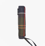 Barbour PORTREE Classic Umbrella Multi side view showing stylish plaid design and compact size.