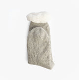 Barbour CABLE KNIT LOUNGE Socks Womens Light Grey Marl