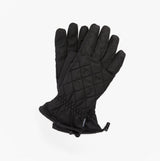 Barbour JONI WATERPROOF Womens Touchscreen Gloves Black front view showcasing sleek design and quilted texture.