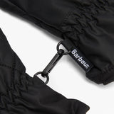 Detail view of Barbour JONI WATERPROOF Womens Touchscreen Gloves Black showcasing the woven side flag label.