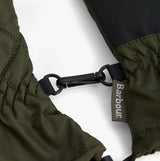 Barbour JONI WATERPROOF Womens Touchscreen Gloves Forest detail view of strap and woven label.