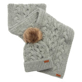 Barbour PENSHAW BEANIE & SCARF Womens Gift Set Grey