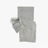 Barbour SPARKLE BEANIE & SCARF Womens Gift Set Grey Marl