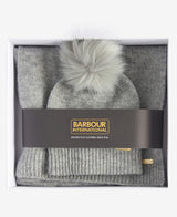 Barbour SPARKLE BEANIE & SCARF Womens Gift Set Grey Marl