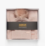 Barbour SPARKLE BEANIE & SCARF Womens Gift Set Pink