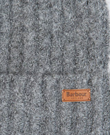Barbour SALTBURN BEANIE & TARTAN SCARF Womens Gift Set Grey Rose