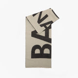 Barbour PENDLE BEANIE & MILLA SCARF Gift Set Womens Black/Jasmine detail view of scarf.