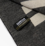Barbour PENDLE BEANIE & MILLA SCARF Gift Set Womens Black/Jasmine detail view of scarf label