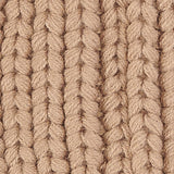 Barbour SALTBURN Womens Pom-Pom Beanie Mink detail view of chunky-knit texture.