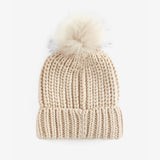 Barbour SALTBURN Womens Pom-Pom Beanie Pearl