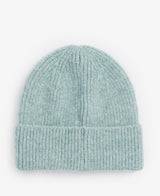 Barbour PENDLE Womens Beanie Soft Mint top view showcasing soft knit texture and turnup hem.