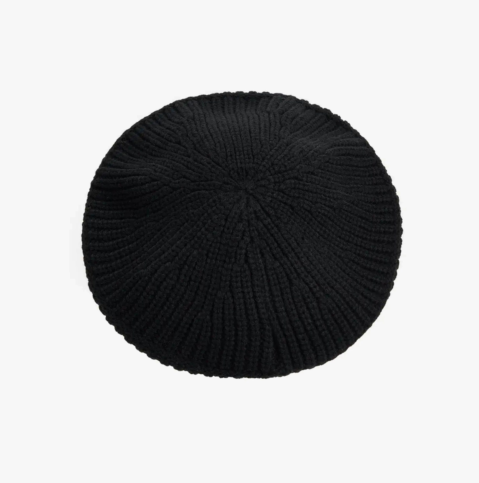 Barbour BELDON BERET Womens Beanie Black top view detail of texture and style