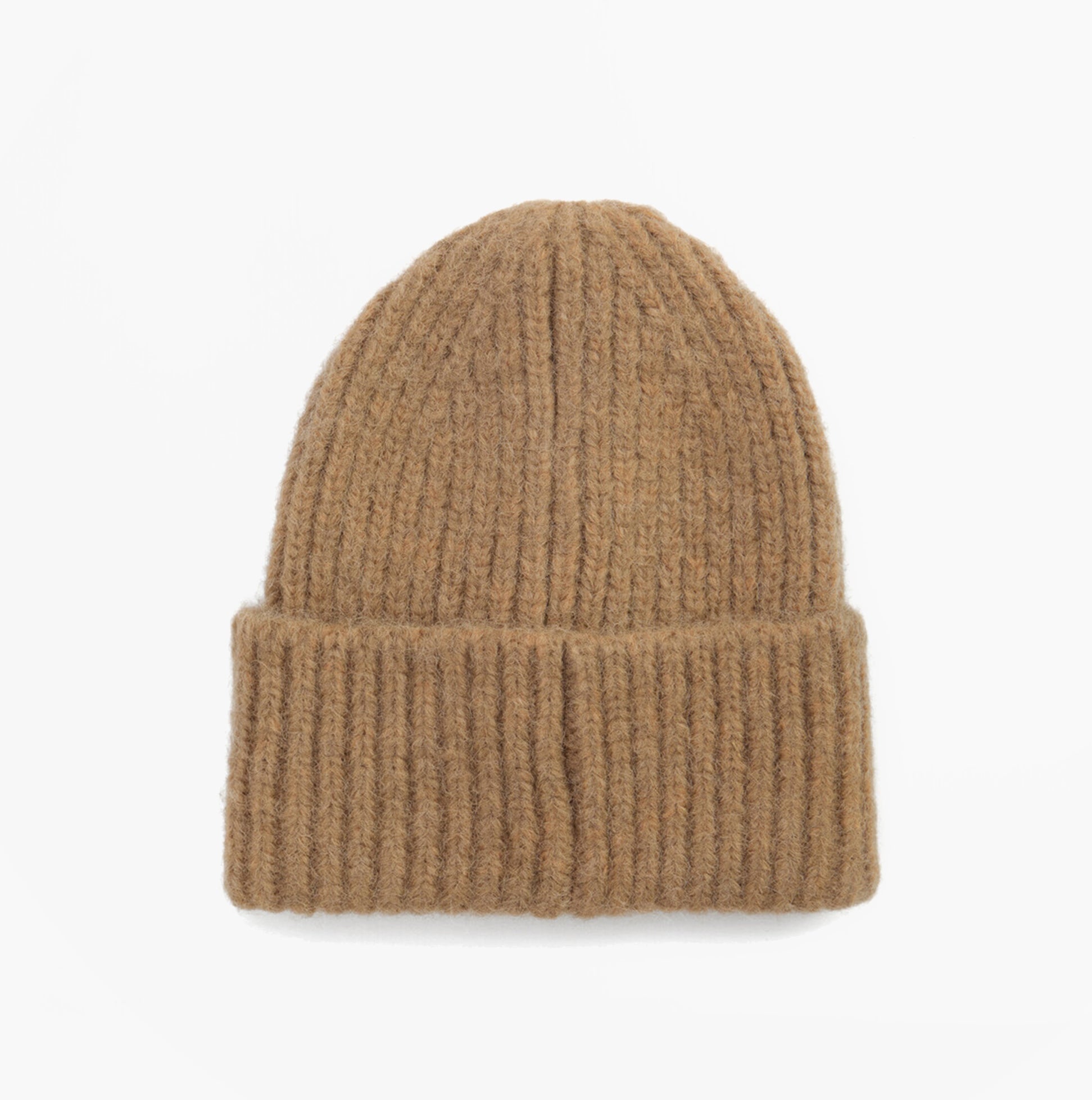 Barbour MERYL Womens Beanie Military Brown top view, warm knit, stylish winter accessory, perfect for outdoors.