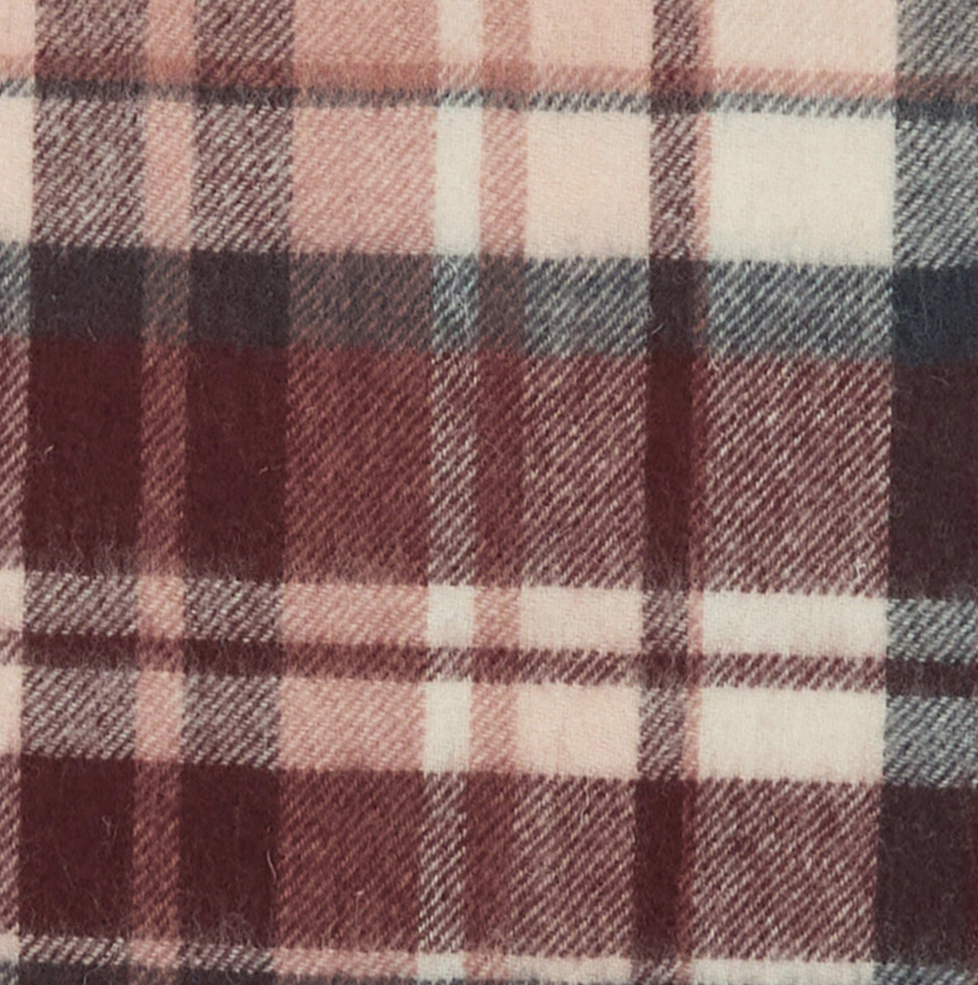 Barbour VINTAGE PLAID Womens Winter Fudge fabric close-up view showcasing rich colors and warm texture.