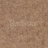 Detail view of the Barbour logo on Barbour LAMBSWOOL WOVEN Womens Winter Oatmeal fabric.
