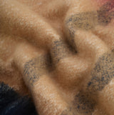 Barbour ISLA TARTAN BOUCLE Womens Winter Hessian Tartan close-up view of soft, textured fabric with a tartan pattern.