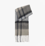 Barbour ISLA TARTAN BOUCLE Womens Winter Monochrome Tartan front view, showcasing soft fabric and elegant design.