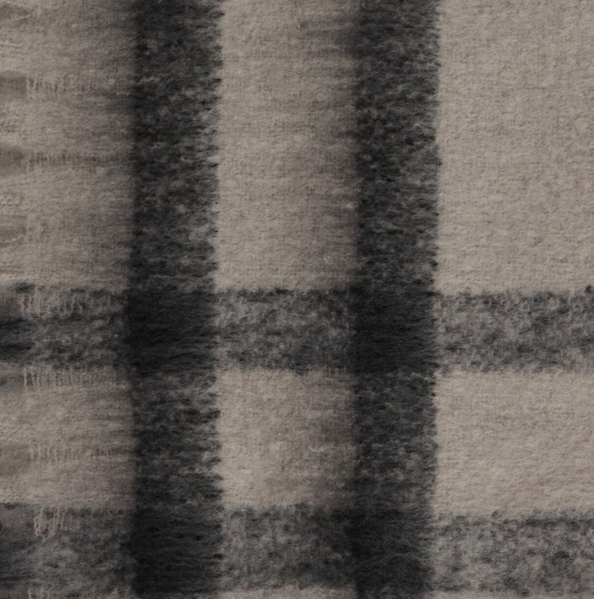 Barbour ISLA TARTAN BOUCLE Womens Winter Monochrome Tartan close-up view of soft fabric detail.