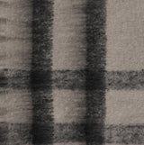 Barbour ISLA TARTAN BOUCLE Womens Winter Monochrome Tartan close-up view of soft fabric detail.