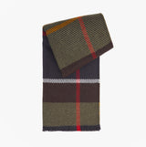 Barbour BLAIR TARTAN Womens Winter Classic Tartan front view of a green and brown plaid scarf.