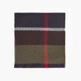 Barbour BLAIR TARTAN Womens Winter Classic Tartan top view of scarf showcasing tartan pattern and fringed edges.
