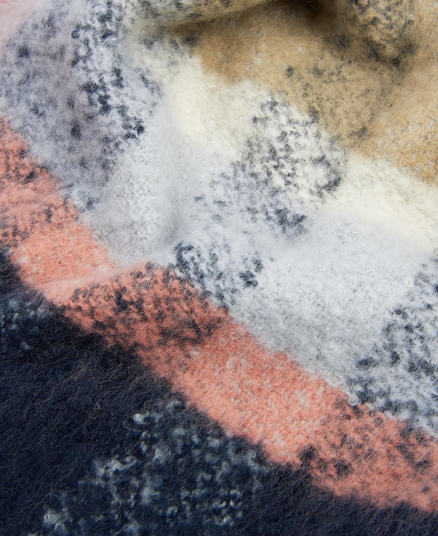 Barbour RAWSON CHECK Scarf Womens Navy/Pink Rust close-up detail view showcasing the oversized check pattern and soft texture.