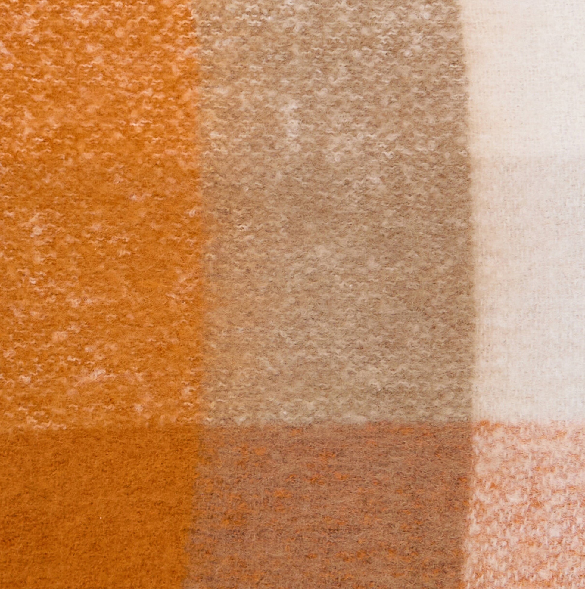 Barbour MARIE Womens Winter Mustard Check detail view of fabric texture in warm orange and beige tones.