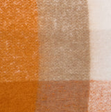 Barbour MARIE Womens Winter Mustard Check detail view of fabric texture in warm orange and beige tones.