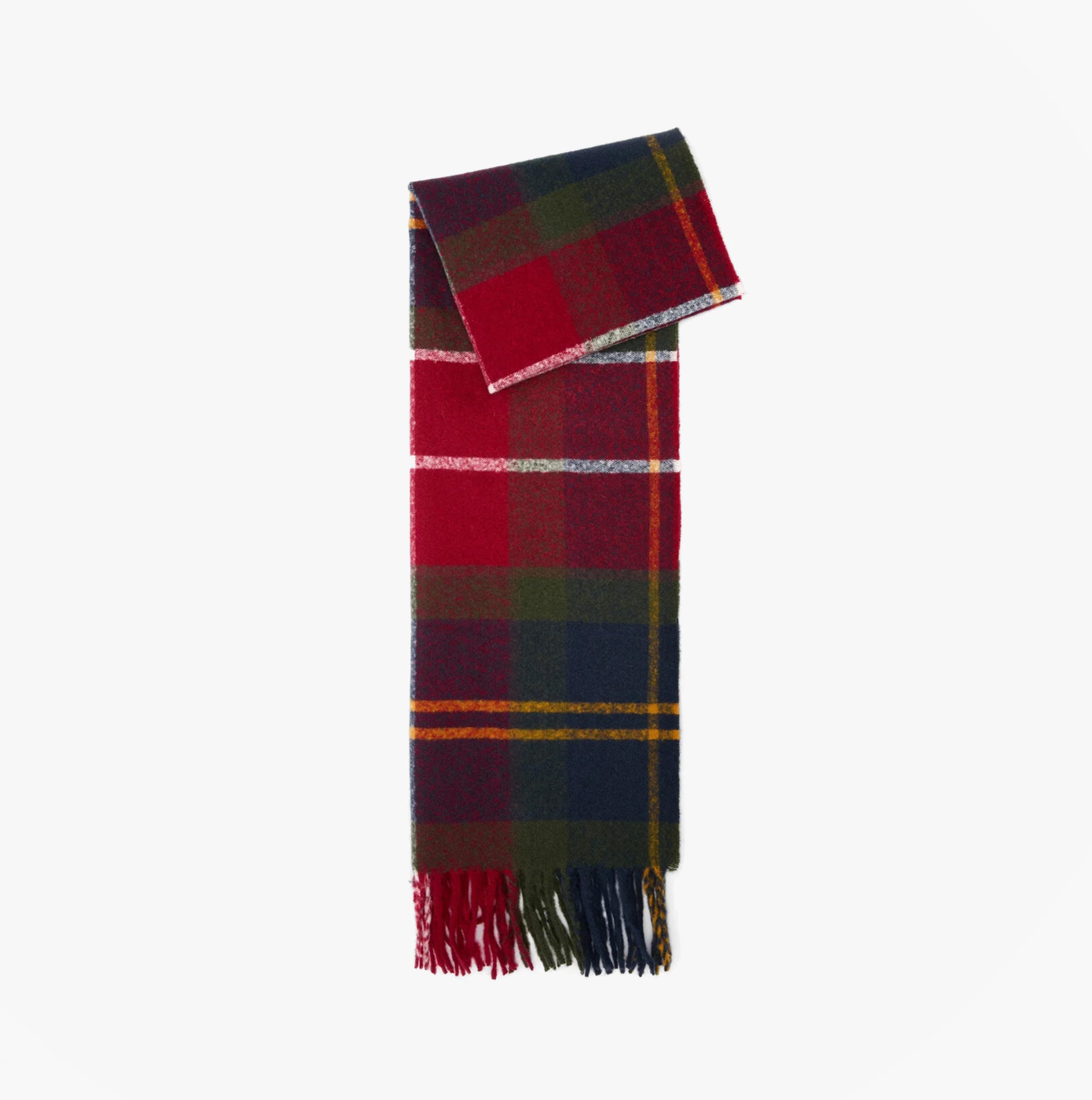 Barbour DEANNA TARTAN Womens Winter Winterberry Tartan front view, showcasing rich colors and soft texture.