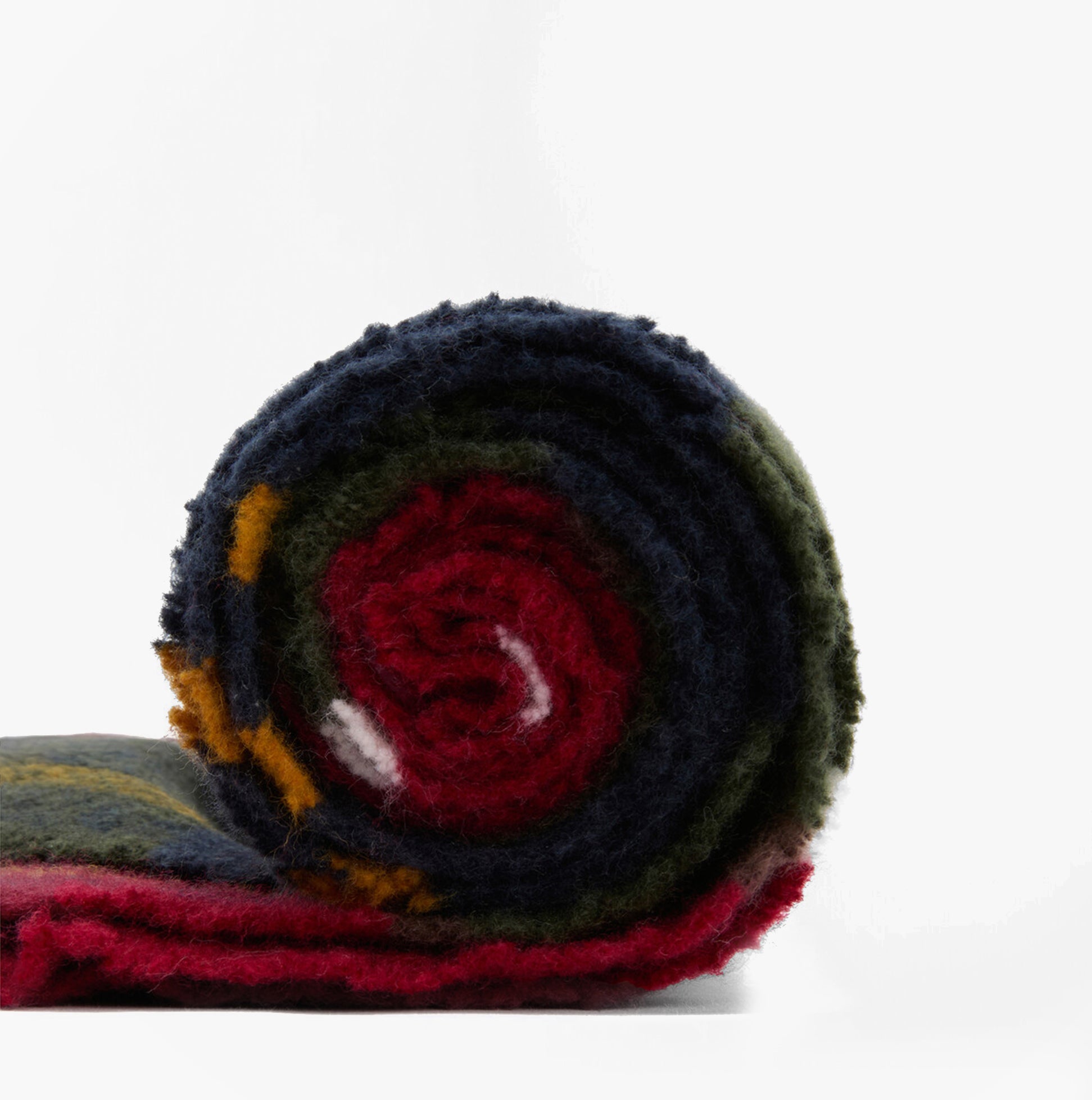 Barbour DEANNA TARTAN Womens Winter Winterberry Tartan rolled view showcasing rich colors and soft texture.