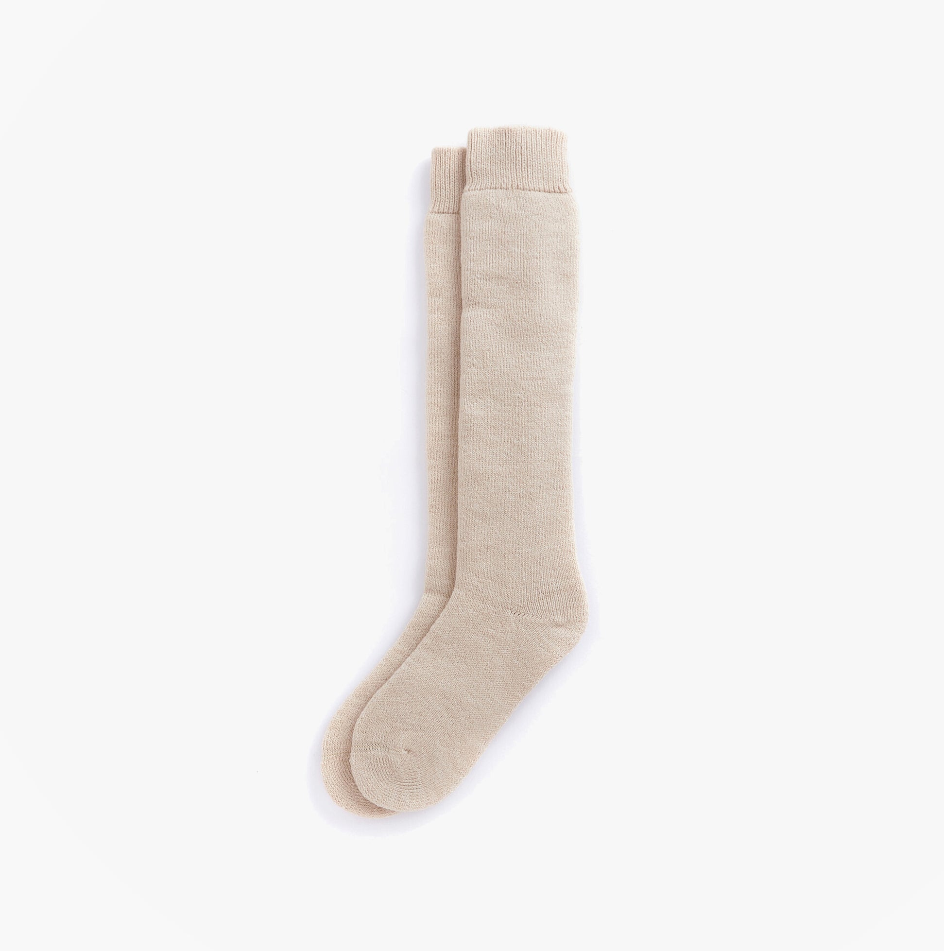 Barbour WELLINGTON KNEE Sock Womens Socks Sand Beige front view showing the soft material and knee-high design.