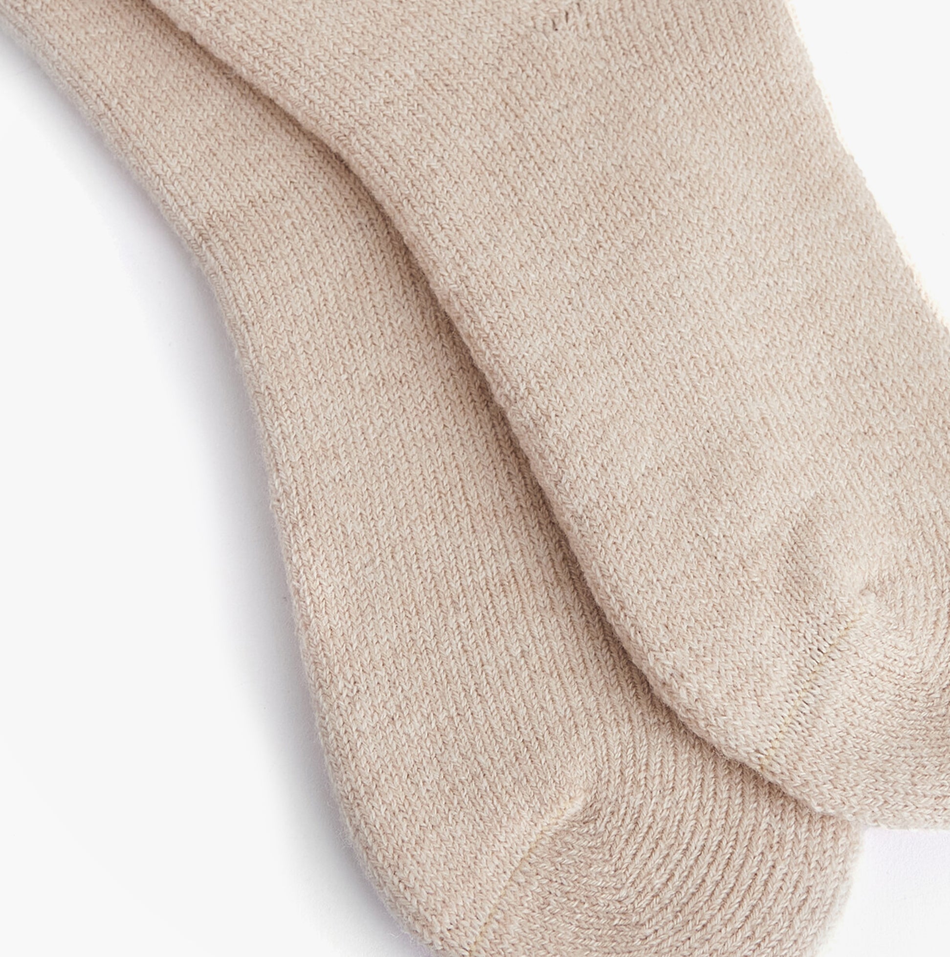Barbour WELLINGTON KNEE Sock Womens Socks Sand Beige detail view showing soft texture and neutral color.