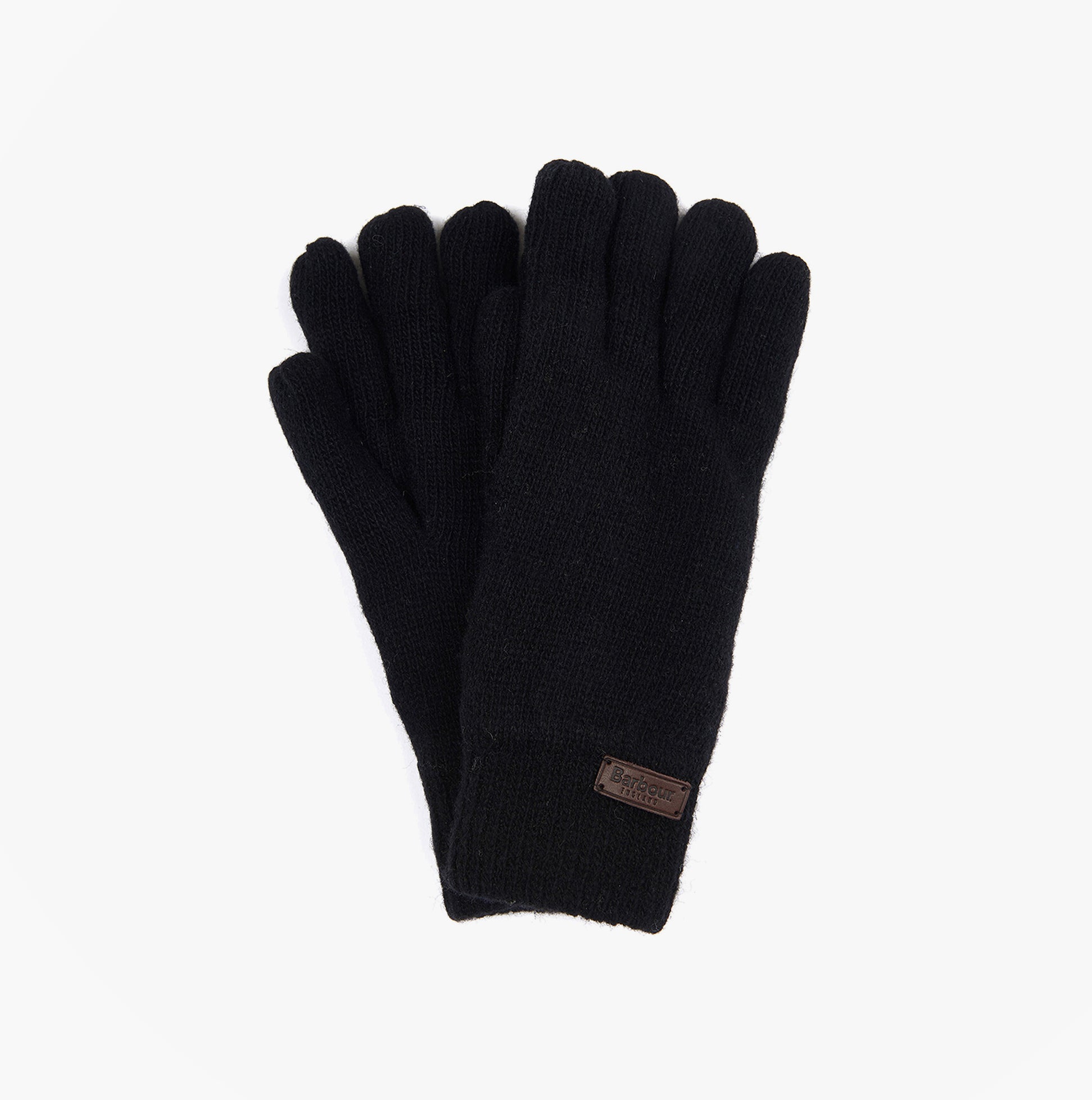 Barbour CARLTON Mens Wool Gloves Black front view showing premium wool material and comfortable fit.